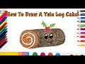 How To Draw A Yule Log Cake Art For Kids - Easy Step By Step Beginner Lesson