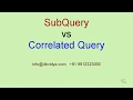 Difference Between Subquery and Correlated Subquery in SQL