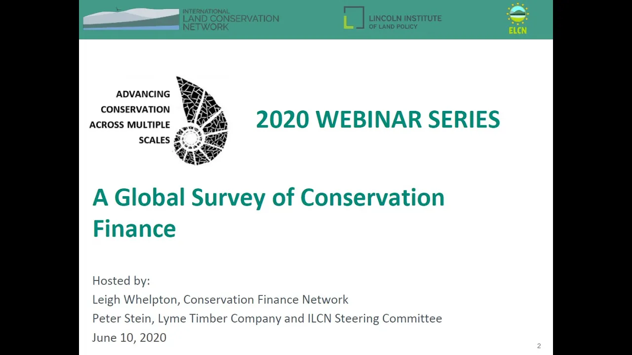 ILCN/ELCN Webinar: A Global Survey of Conservation Finance