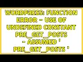 Wordpress Function error - Use of undefined constant pre