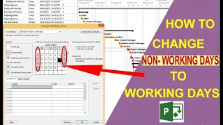 How to change non working days to working days calendar setting project schedule