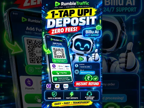 RumbleTraffic UPI Deposit & Billu AI: 1-Tap Payments + Instant Refunds!