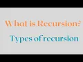 What is Recursion Types of recursion Direct and Indirect simanstudies