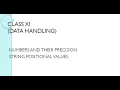 Chapter 8 DATA HANDLING