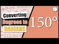 Convert 150 degrees to radians