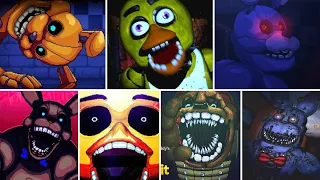 FNAF Into The Pit ALL Jumpscares In 6 Minutes!
