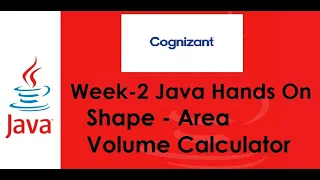Shape Area Volume Calculator Java Hands On Week - 3 Hands On Cognizant