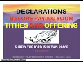 Declaration before paying your Tithe and Offering - Owolabi Onaola