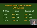 Introduction to variables and operators in most modern programming languages -