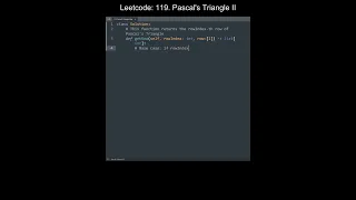 Leetcode 119 Pascal s Triangle II in Python Python Leetcode Python Coding Tutorial ASMR
