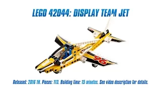 'Lego Technic 42044: Display Team Jet' Unboxing, Parts List, Speed Build & Review