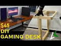 DIY Gaming Desk for 45 Built-in cable management desk setup with Basic Tools Only