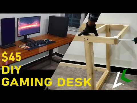Download MP3 DIY Gaming Desk for $45 | Built-in cable management desk setup | with Basic Tools Only!
