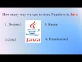 Numbers in Java Binary Decimal Octal Hexadecimal Numbers in Java Demonstration execution