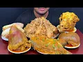 Eating Spicy Chicken Biryani Beef Heart Whole Fish Mutton Liver Goat Head With Salat Asmr Mukbong