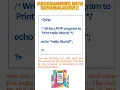 Write a PHP program to print Hello World