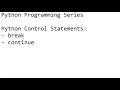 12 Python - Control Statements