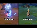 C6 Shenhe vs C6 Xilonen Support Comparison