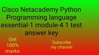 Python programming language essential-1 module-1 test answer key