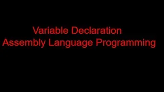 07 Variable Declaration Assembly Language Programming English emu8086