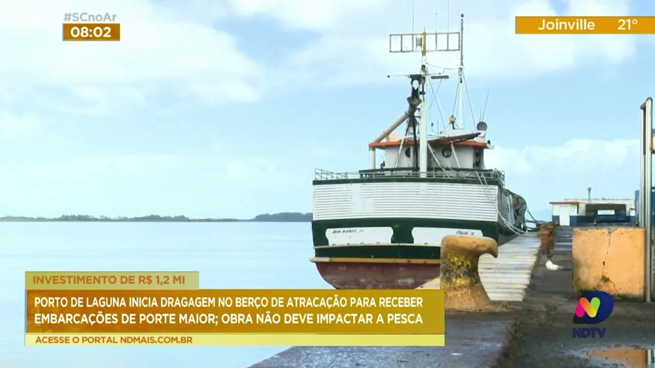 Porto de Laguna inicia dragagem no berço de atracação para receber embarcações de porte maior
