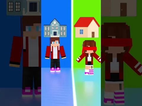 JJ Sister Choose Right Side 😍😇 - MAIZEN Minecraft Animation #shorts