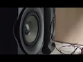 Sharp bookshelf speaker + under the desk = phone mic distortion BASS