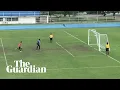 Download Lagu Goalkeeper celebrates prematurely before penalty spins back into goal