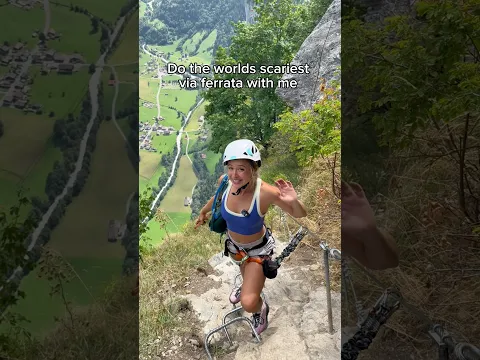 Do the worlds scariest via Ferrata in Mürren Switzerland with me