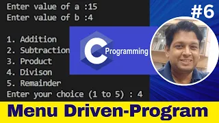 Menu Driven Program in C Language Modular Programming in C if Else Statement