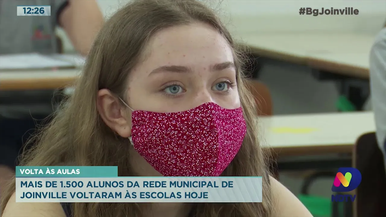 Volta às aulas: Mais de 1500 alunos da rede municipal de Joinville voltaram às escolas hoje