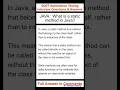 JAVA What is a static method in Java SDET Automation Testing Interview Questions Answers