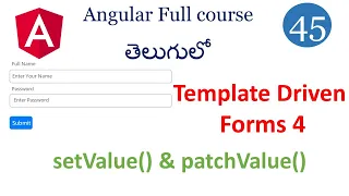 Set Value in angular forms patch value in angular forms Angular forms in telugu Angular tutorials