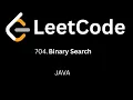 Leetcode 704 Binary Search Java Solution Hindi