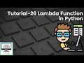 Python Tutorial 26 - Lambda Function in Python Python Playlist Turbo Coding