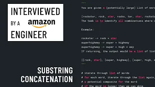 Python interview with an Amazon engineer Substring concatenation