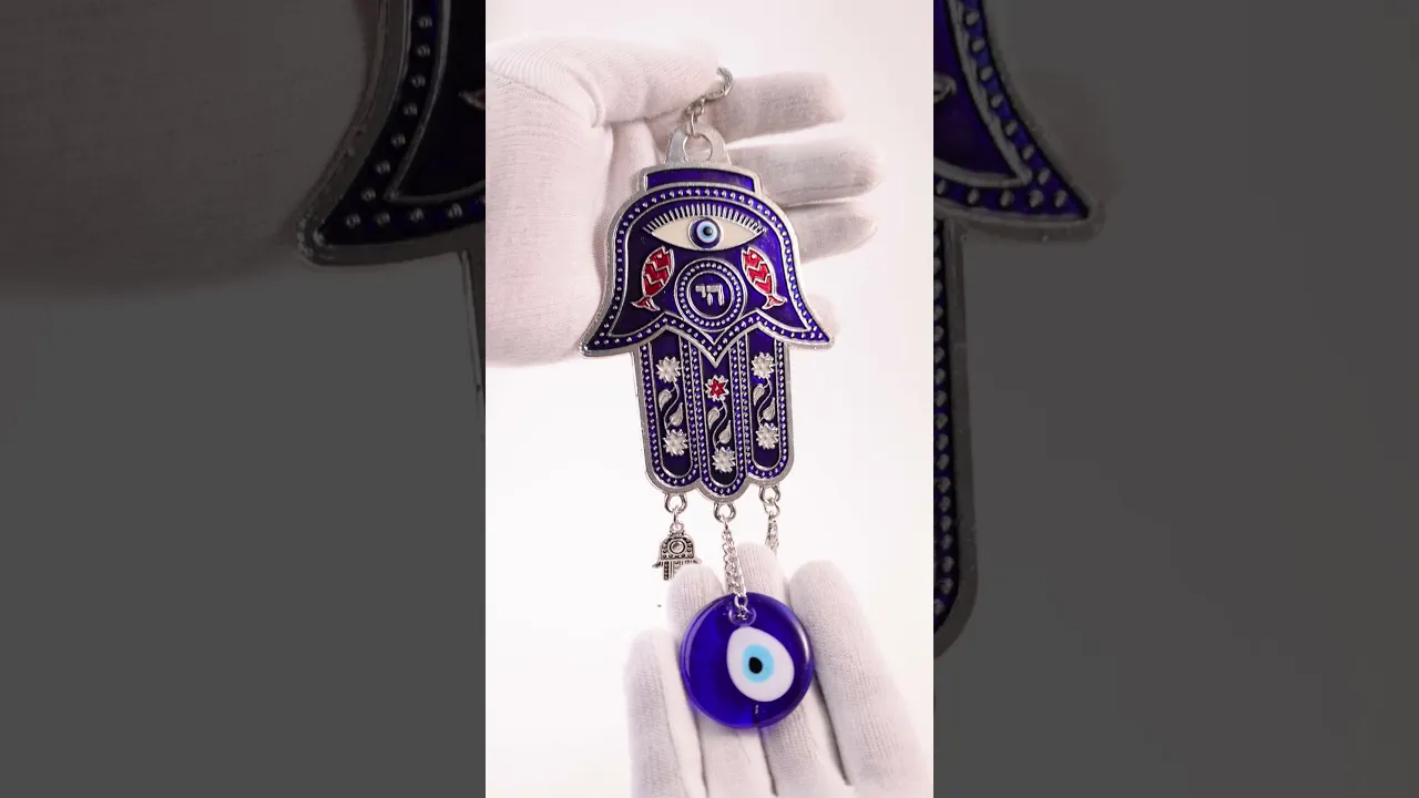 Medium Hamsa Hand with Evil Eye Hanging for Protection