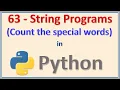 Python program to count and display the special words from the string