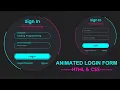 How To Design Animated Login Form With Floating Placeholder by HTML CSS Web Development Tutorial
