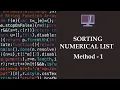 Sort a list by writing a logic in Python - Method 1