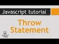 JavaScript Tutorial 28 - JavaScript Throw Statement