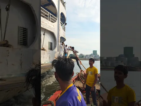 How the trawler tied up to the moving Eagle-4 launch in a hurry. Hawker boarded the ship. #shorts