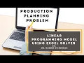 Production Planning Optimization in Excel Cost Minimization with Linear Programming Solver