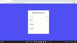 Dictionary App html css and javascript