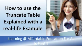 SQL Tutorials - What is the truncate table and how to use it