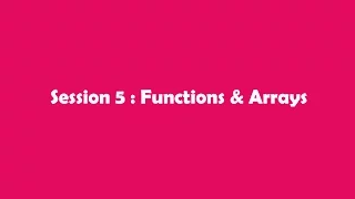 JavaScript In Tamil - Session 5 Functions Arrays Part II