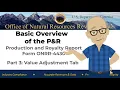 Form ONRR-4430 Part 3 - Value Adjustment Tab
