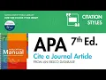 Cite a Journal Article from EBSCO in APA 7th ed