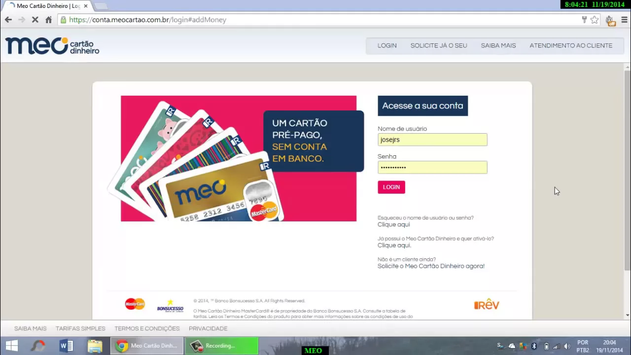 CARTÃO DE CRÉDITO INTERNACIONAL GRÁTIS MEO CARTÃO MASTERCARD