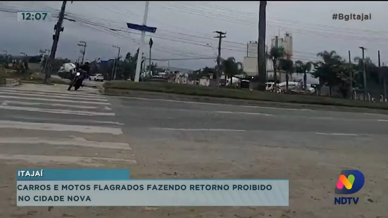 Carros e motos flagrados fazendo retorno proibido no Cidade Nova